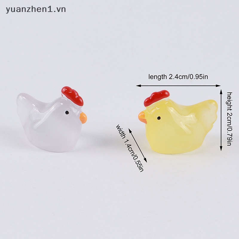 Set 3 Tượng Gà Con Dạ Quang Dùng Để Trang Trí Nội Thất / Tiểu Cảnh