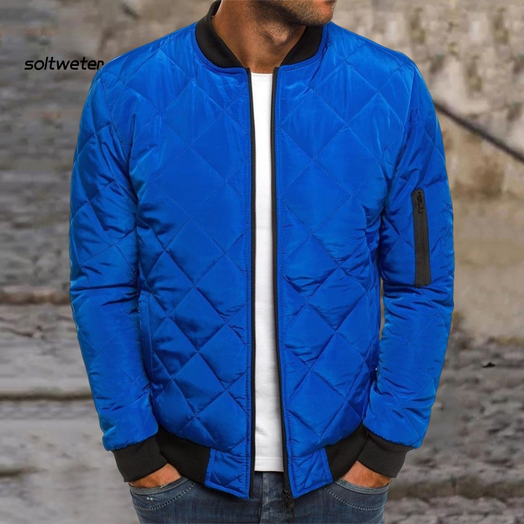 Áo Khoác Màu Trơn Cổ Đứng Chống Gió Phối Khóa Kéo Thời Trang Thu Đông Cho Nam