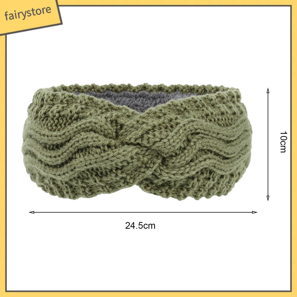 Băng Đô Cài Tóc Vải Lông Cừu Dày Dặn Co Giãn Màu Trơn Thắt Nút Dành Cho Nữ