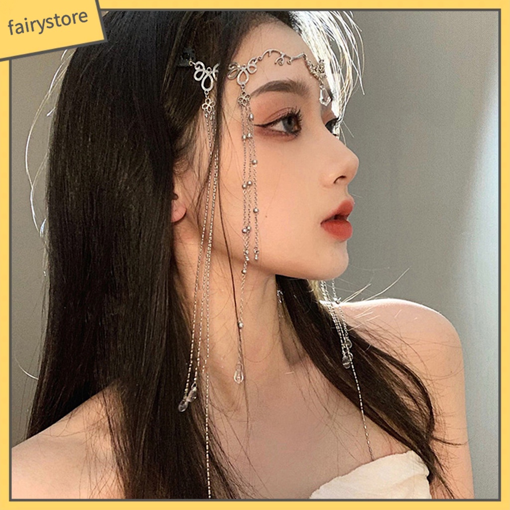 Cài Tóc Chuỗi Hạt Phối Tua Rua Phong Cách Cổ Điển Thanh Lịch Dành Cho Nữ