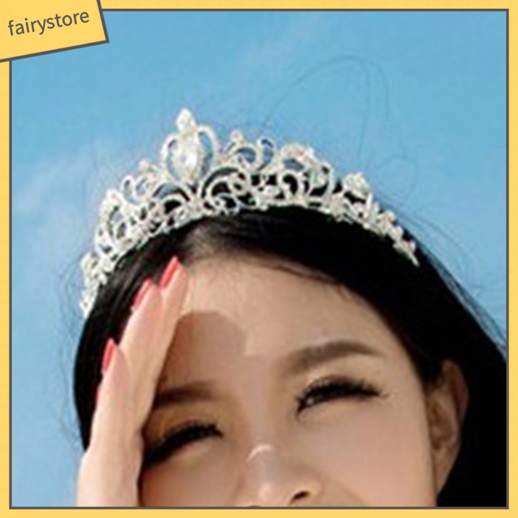 Vương Miện Cài Tóc Đính Đá Phong Cách Vintage Cho Cô Dâu