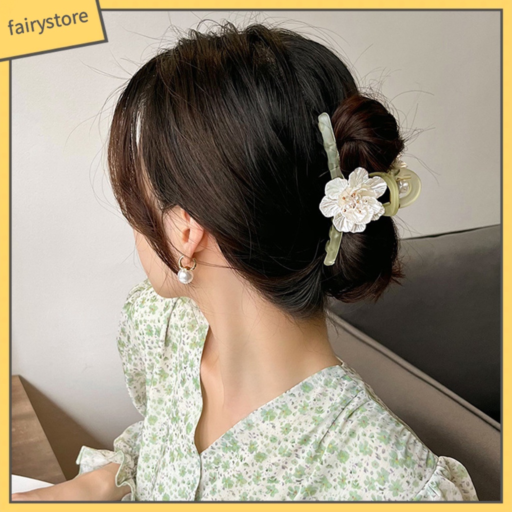 [FRO] Kẹp Tóc Càng Cua Đính Hoa Sang Trọng Thanh Lịch Chất Lượng Cao Viền Mịn Màng Phong Cách Ngọt Ngào Cho Nữ