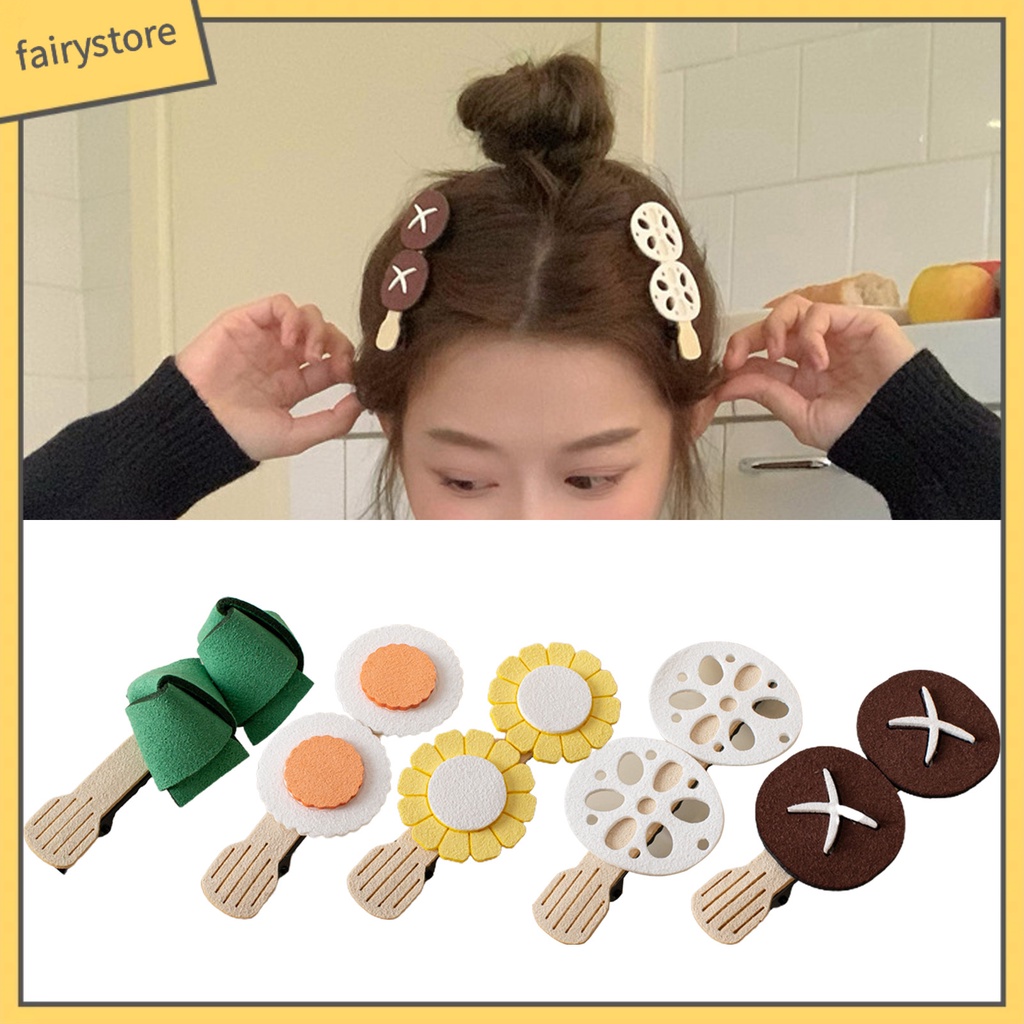 Kẹp Tóc Hình Cây Nấm Viền Dài Chống Trượt Bằng Thép Không Gỉ