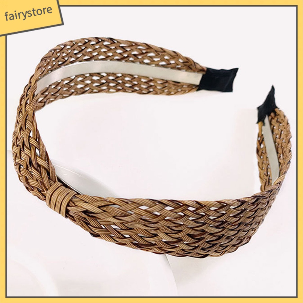 Băng Đô Bện Dây Màu Trơn Chống Rơi Phong Cách Bohemian Dành Cho Nữ