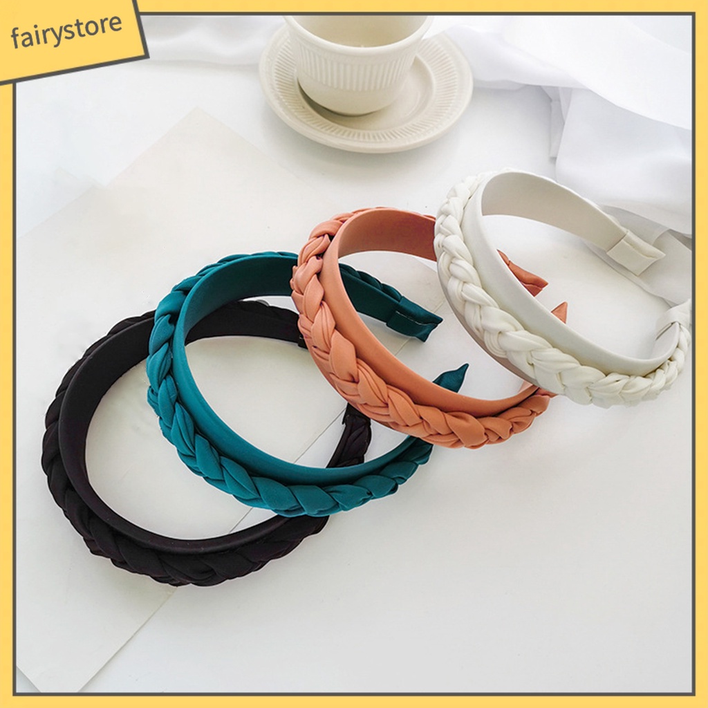 Băng Đô Cài Tóc Bản Rộng Màu Sắc Trơn Thoải Mái Dùng Hàng Ngày