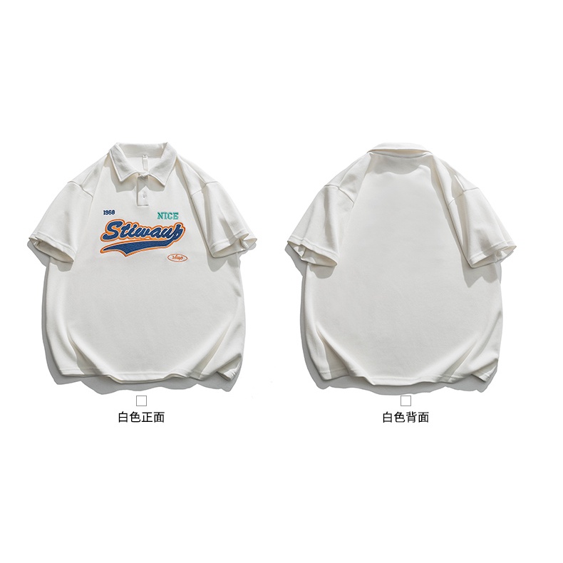 Áo Thun POLO Tay Ngắn Dáng Rộng Phong Cách Đường Phố Mỹ Thời Trang Mùa Hè Cho Nam