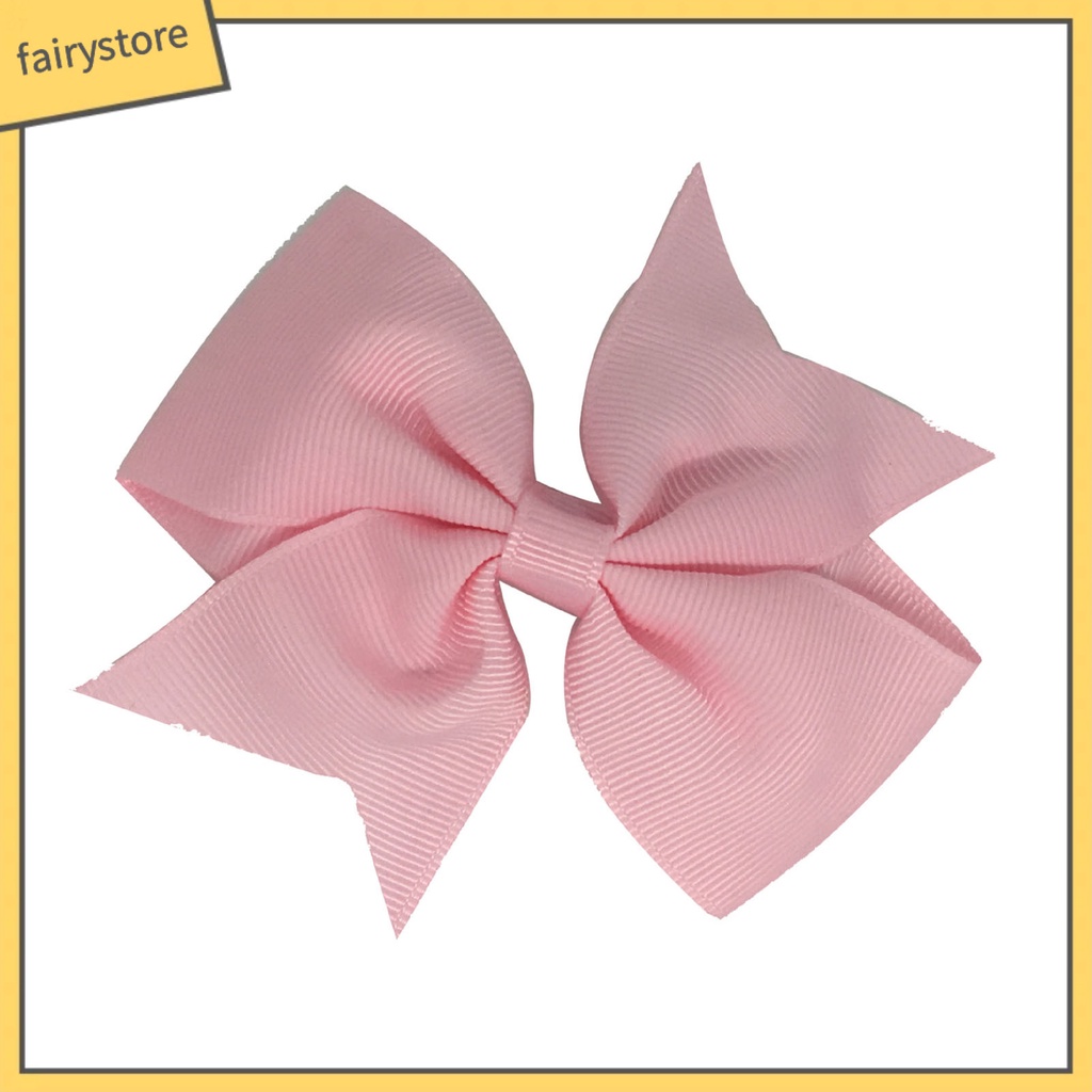 Set 20 Kẹp Tóc Nơ Chống Rơi Màu Trơn Xinh Xắn Cho Bé Gái