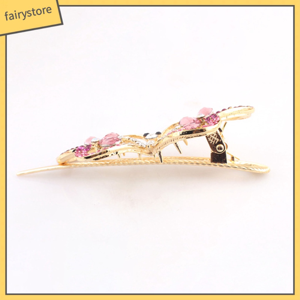 Kẹp Tóc Hình Hoa / Trái Tim Đính Đá Lấp Lánh Phong Cách Vintage