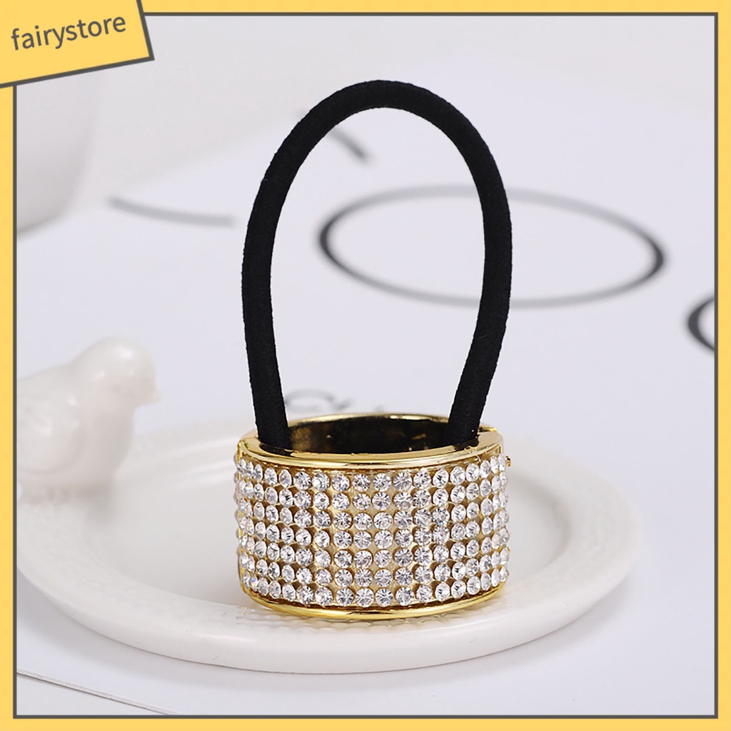 Dây Cột Tóc Đính Ngọc Trai Giả Có Khóa Kim Loại Cao Cấp