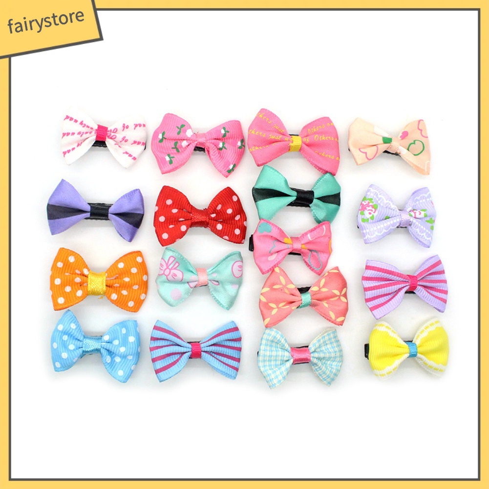 Set 10 Kẹp Tóc Nơ Nhiều Màu Sắc Cho Bé Gái