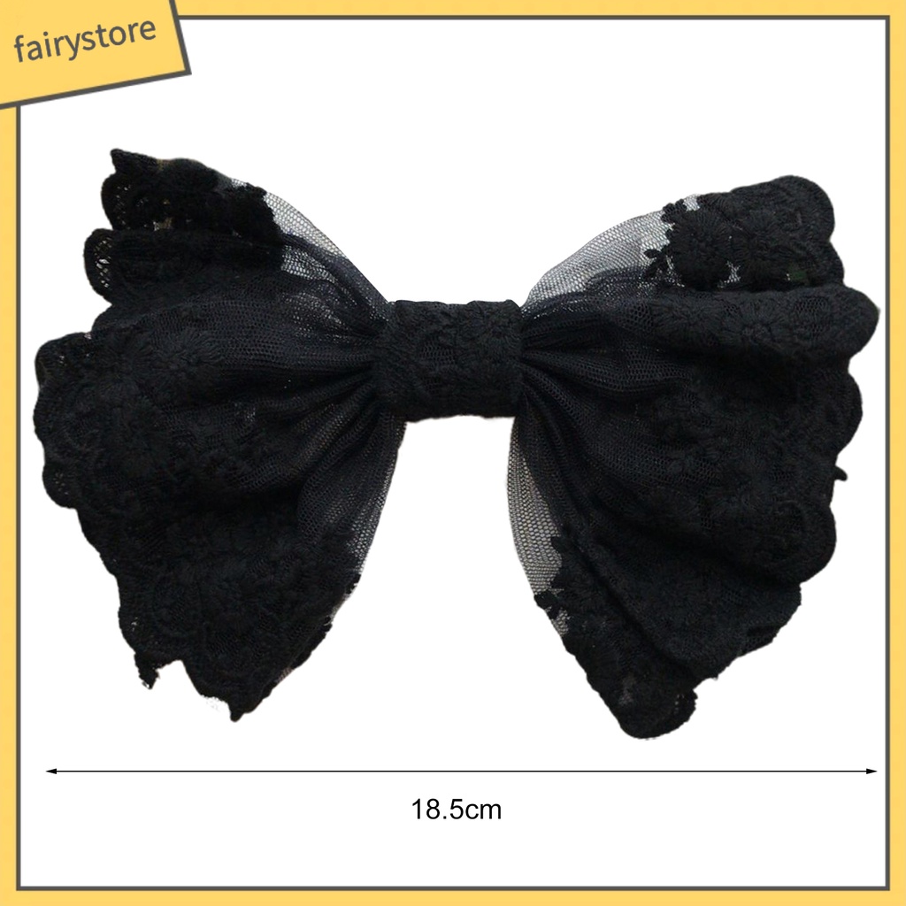 Kẹp Tóc Hình Nơ Phối Ren Chống Trượt Thiết Kế Tinh Tế Thời Trang