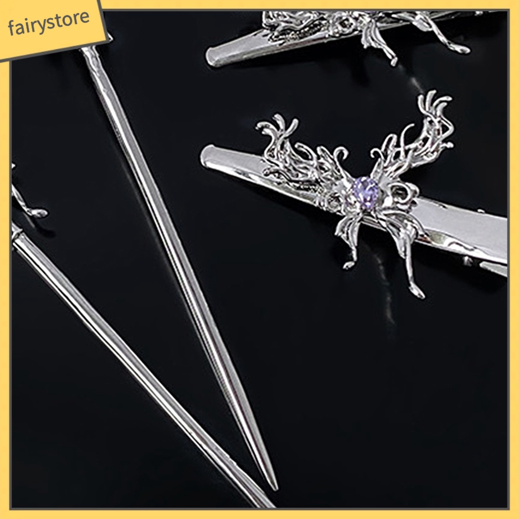 Trâm Cài Tóc Mạ Điện Hình Bướm Đính Đá Cổ Điển Cho Nữ