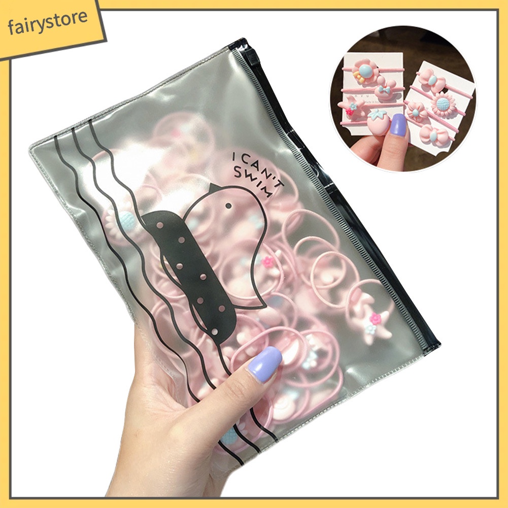 Túi 20 Dây Cột Tóc Co Giãn Đính Hoa Thời Trang Cho Nữ