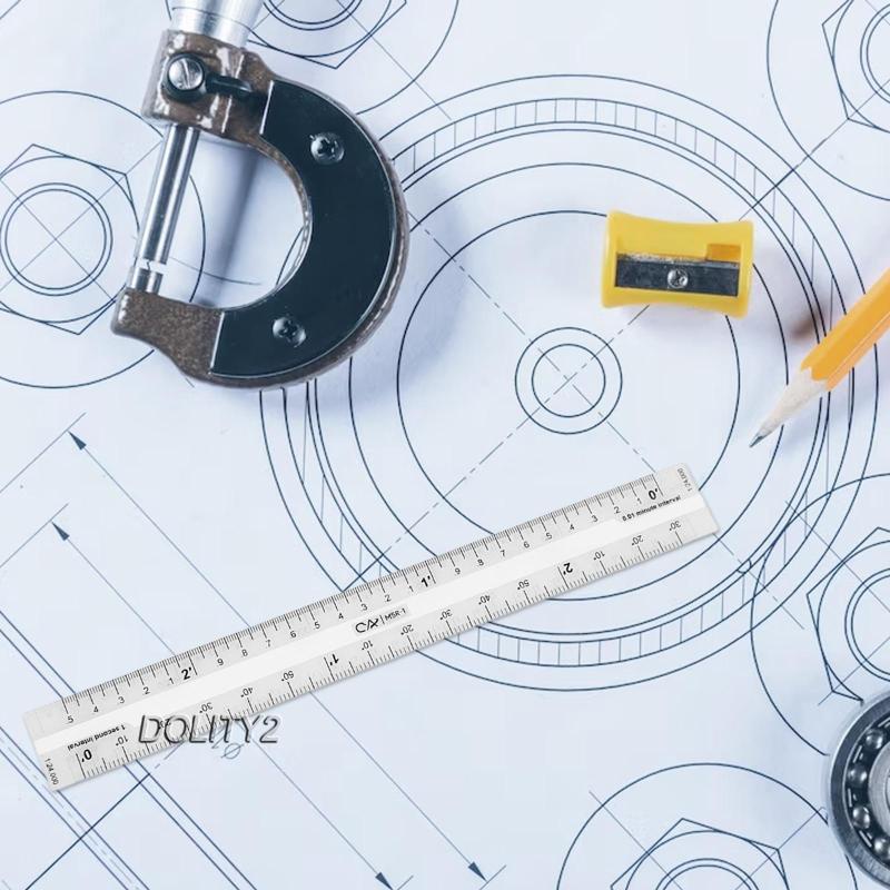 [Dolity2] Thước Đo Acrylic Trong Suốt Cho Poltting Utm, Usng, Coordinates Land Directions