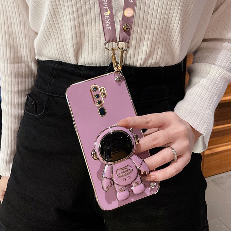 Ốp Điện Thoại Hình Phi Hành Gia Có Dây Đeo Dài Cho OPPO A9 A5 2020 OPPO F11 Pro