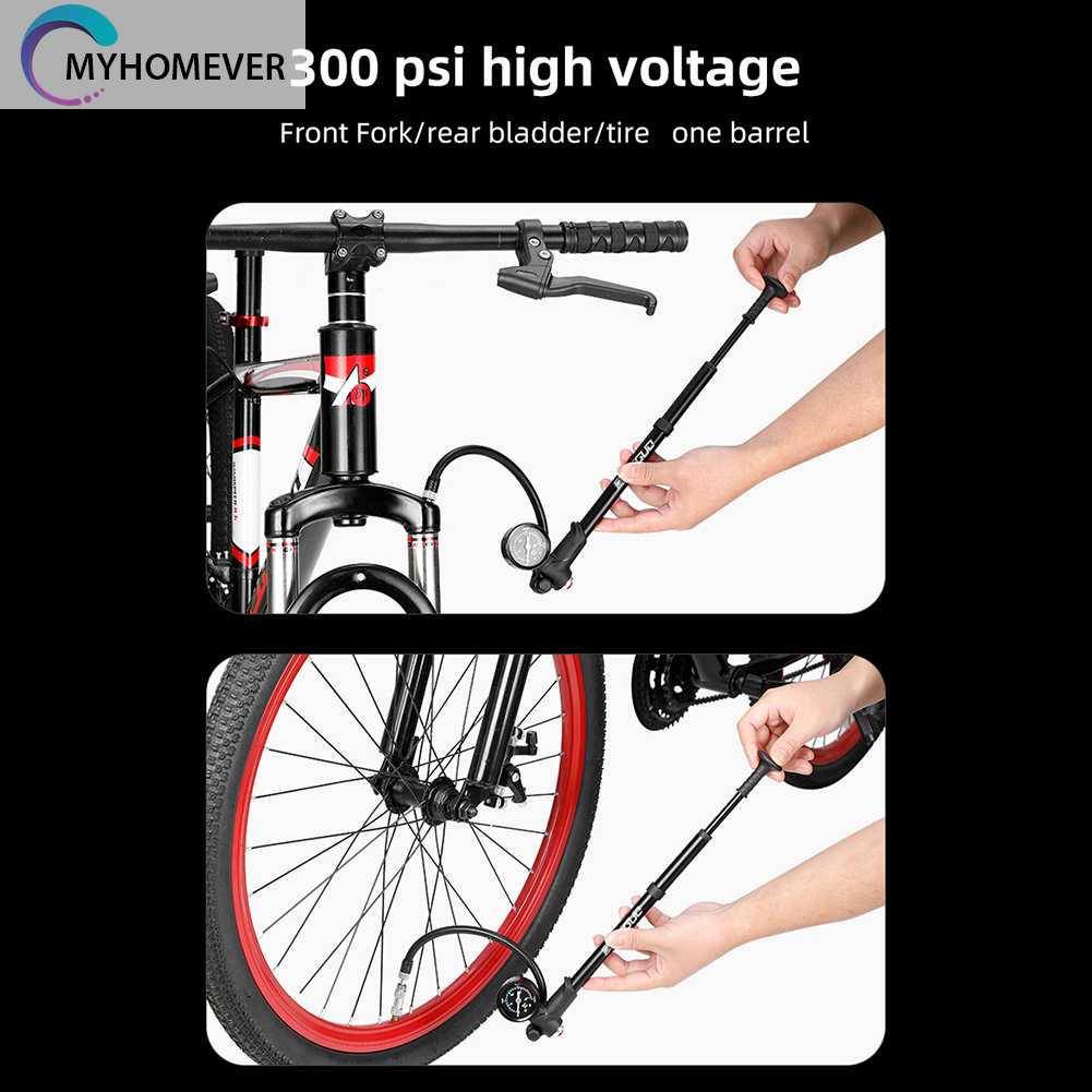 Bơm Xe Đạp Áp Suất Cao 300psi Bằng Hợp Kim Nhôm