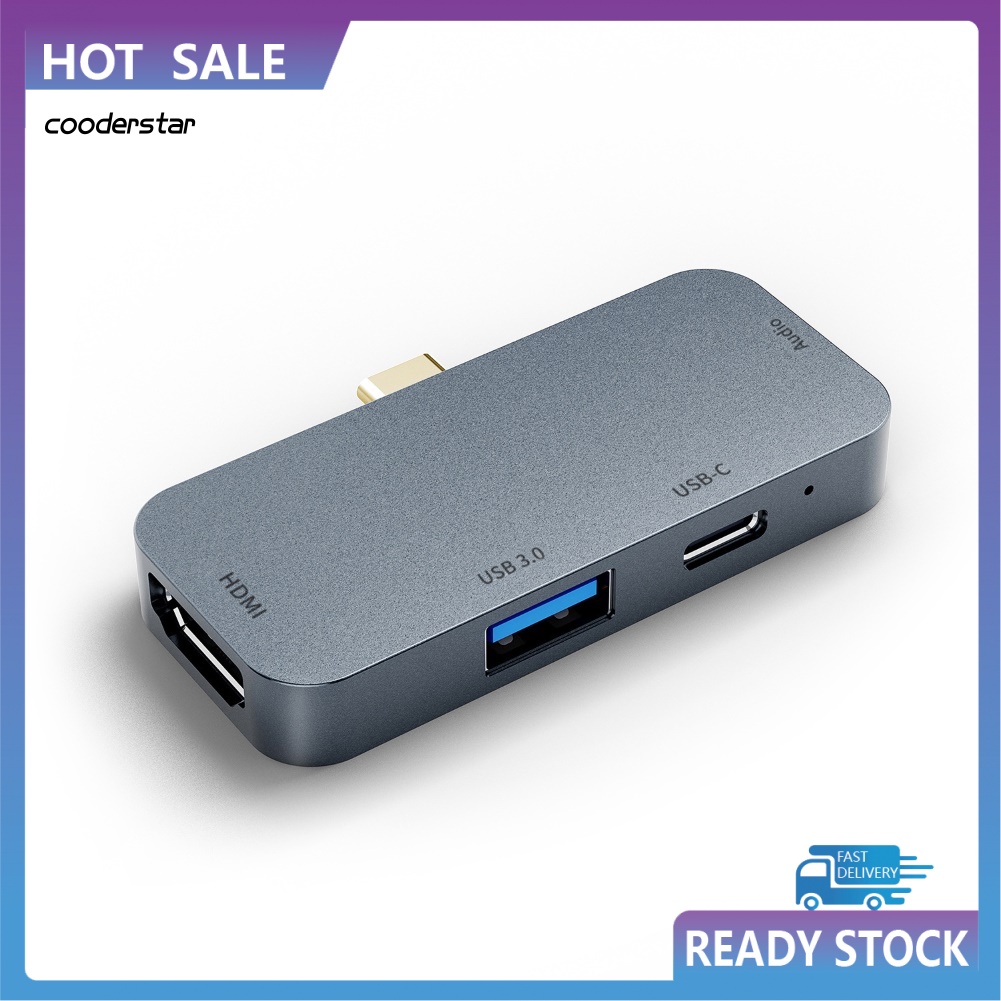 Cáp Chuyển Đổi 4 Trong 1 Type-C USB-C Sang 4K HDMI 60W PD USB 3.0 3.5mm AUX Cho Laptop