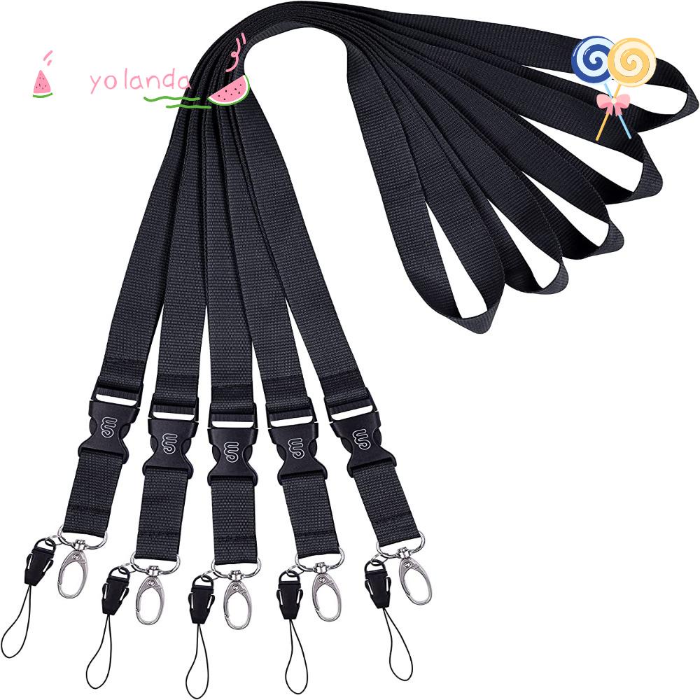 Bộ 5 Móc Khóa Có Dây Đeo Thẻ ID Thiết Kế Bền Bỉ Có Thể Xoay Vòng Tiện Dụng