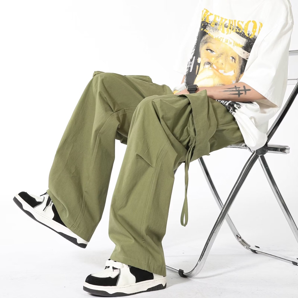 Quần Yếm Ống Rộng Lưng Cao Phong Cách Hip Hop Đường Phố Mỹ Thời Trang Mùa Hè Hàng Mới Dành Cho Bạn Nữ