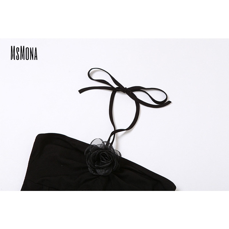 Đầm Mini Không Tay Hở Vai Màu Trơn Thời Trang 2023 Cho Nữ