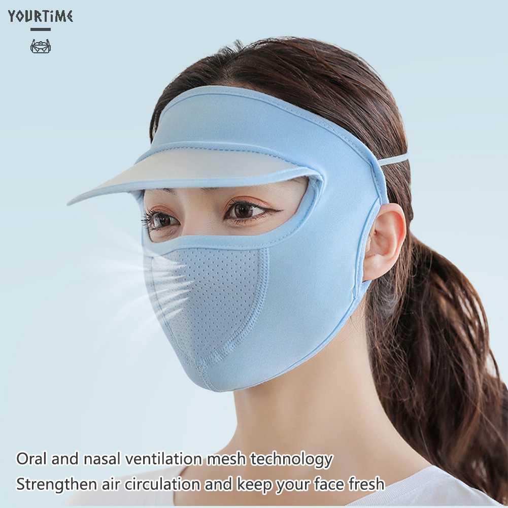 Mũ Chống Nắng Bằng Lụa Mát Thoáng Khí Che Phủ Toàn Diện Tiện Dụng