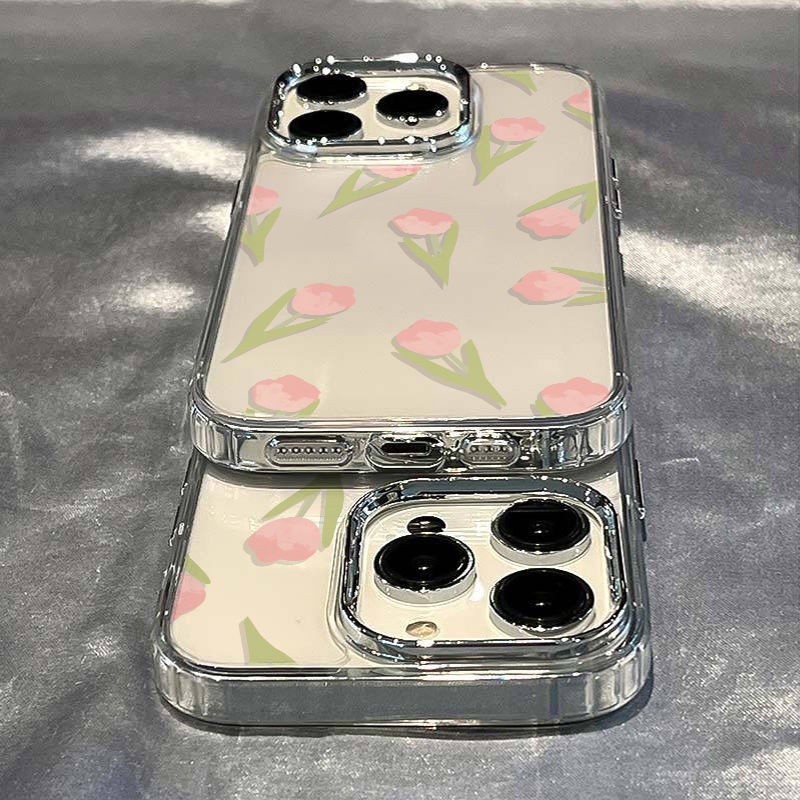 ✅Ốp Điện Thoại Mềm Chống Sốc Họa Tiết Hoa Tulip / Đơn Giản Cho Iphone 13 14pro 11 7 7In maxplus8iPhone12