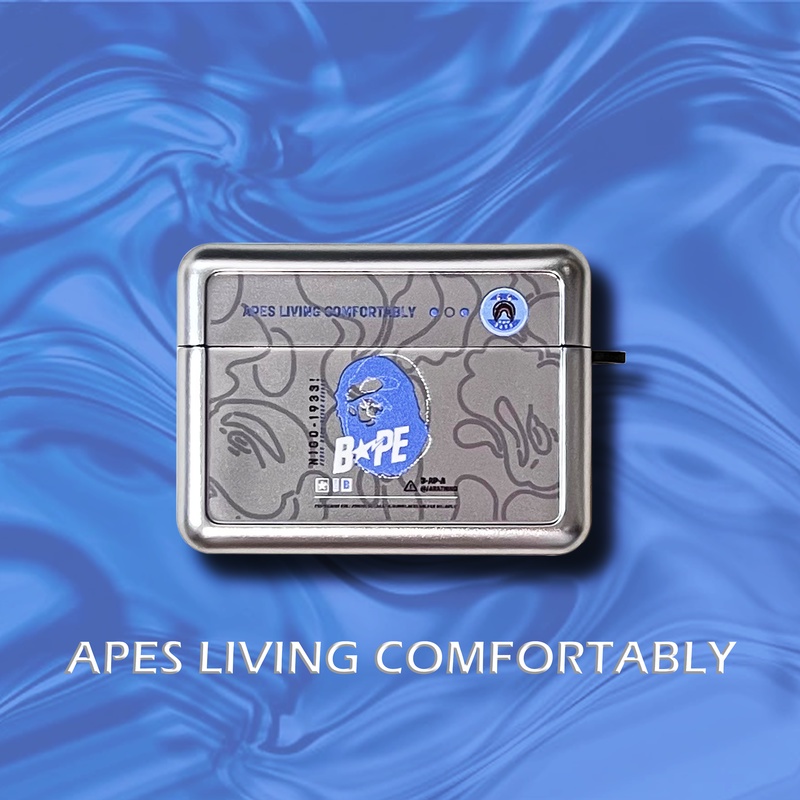 Vỏ Bảo Vệ Hộp Sạc Tai nghe không dây AirPods 1 / 2 gen3 Pro2 2022 Mạ Màu Bạc Thời Trang Có Móc Chống Rơi