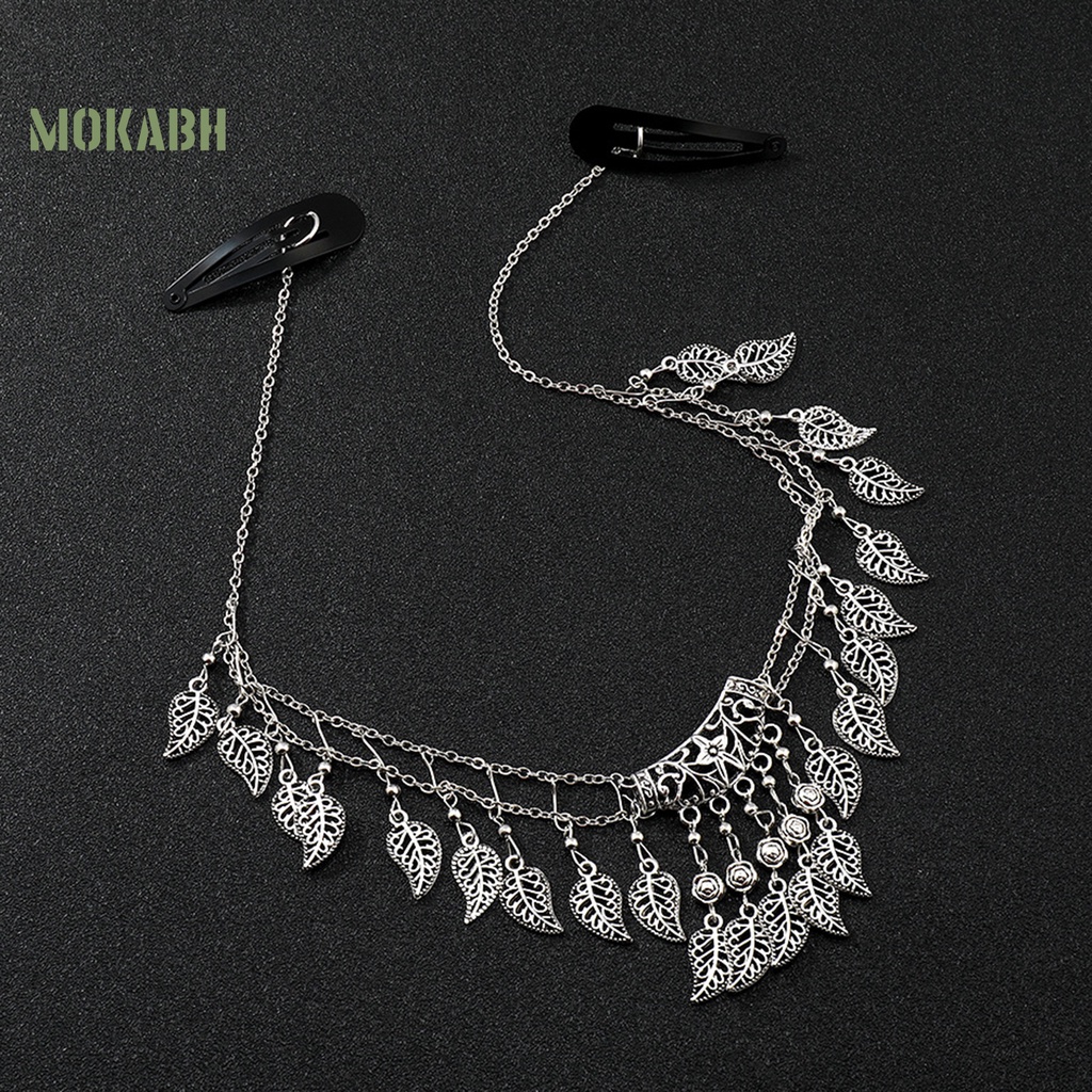 Kẹp Tóc Hình Chuỗi Xích Hai Lớp Phong Cách Bohemia Cho Nữ