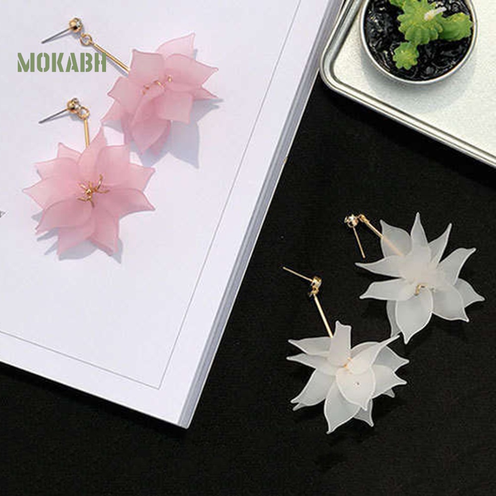 Bông Tai Dáng Dài Hình Cánh Hoa Thời Trang Cho Nữ