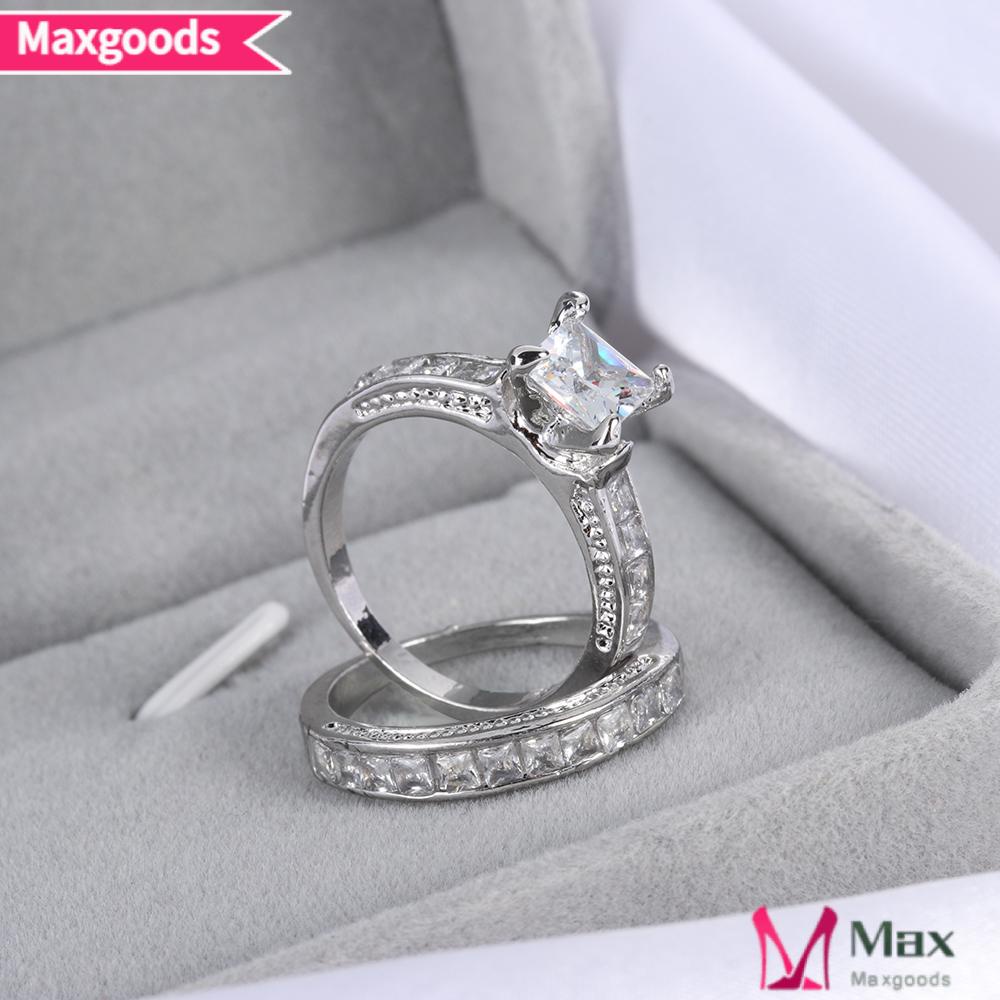 Bộ Nhẫn 2 Trong 1 MAXG Mới|Trang Sức Quà Tặng Đám Cưới / Kỷ Niệm