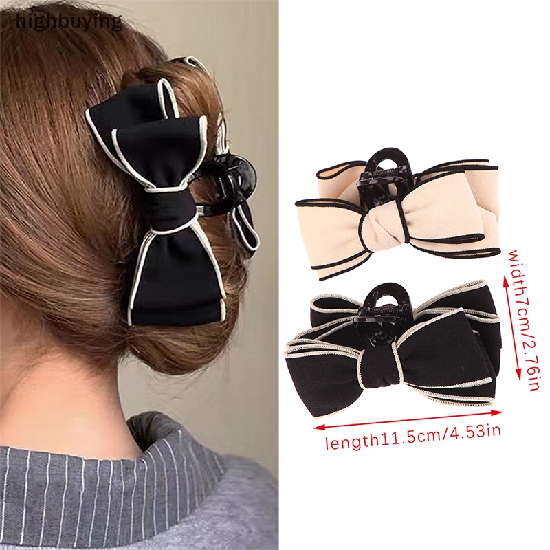 Kẹp Tóc Càng Cua Lớn Màu Trắng Đen Thanh Lịch Cho Nữ