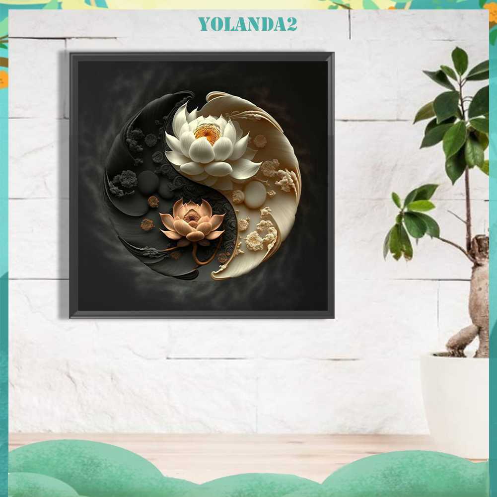 Tranh Đính Đá Kim Cương Toàn Bộ 5D DIY Hình Biểu Tượng Âm Dương