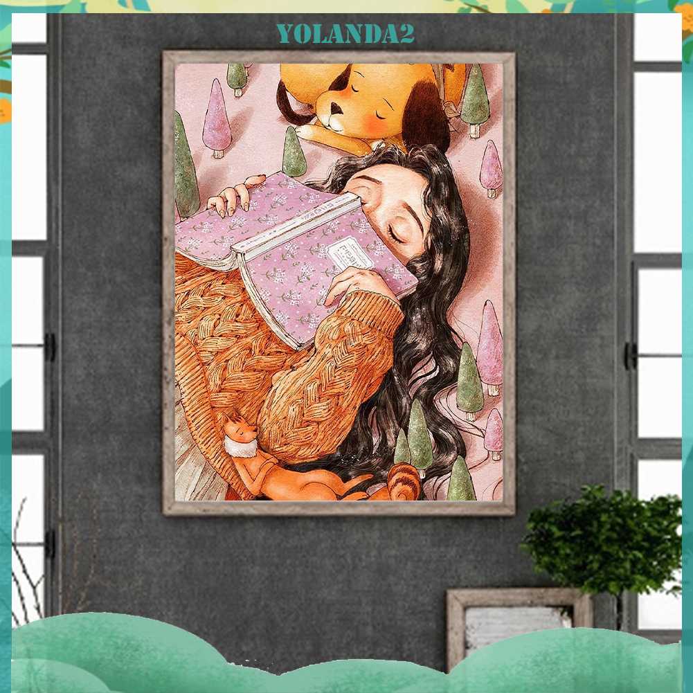 Tranh Đính Đá Kim Cương Toàn Bộ 5D DIY Hình Vẽ Cô Gái Trang Trí Nhà Cửa