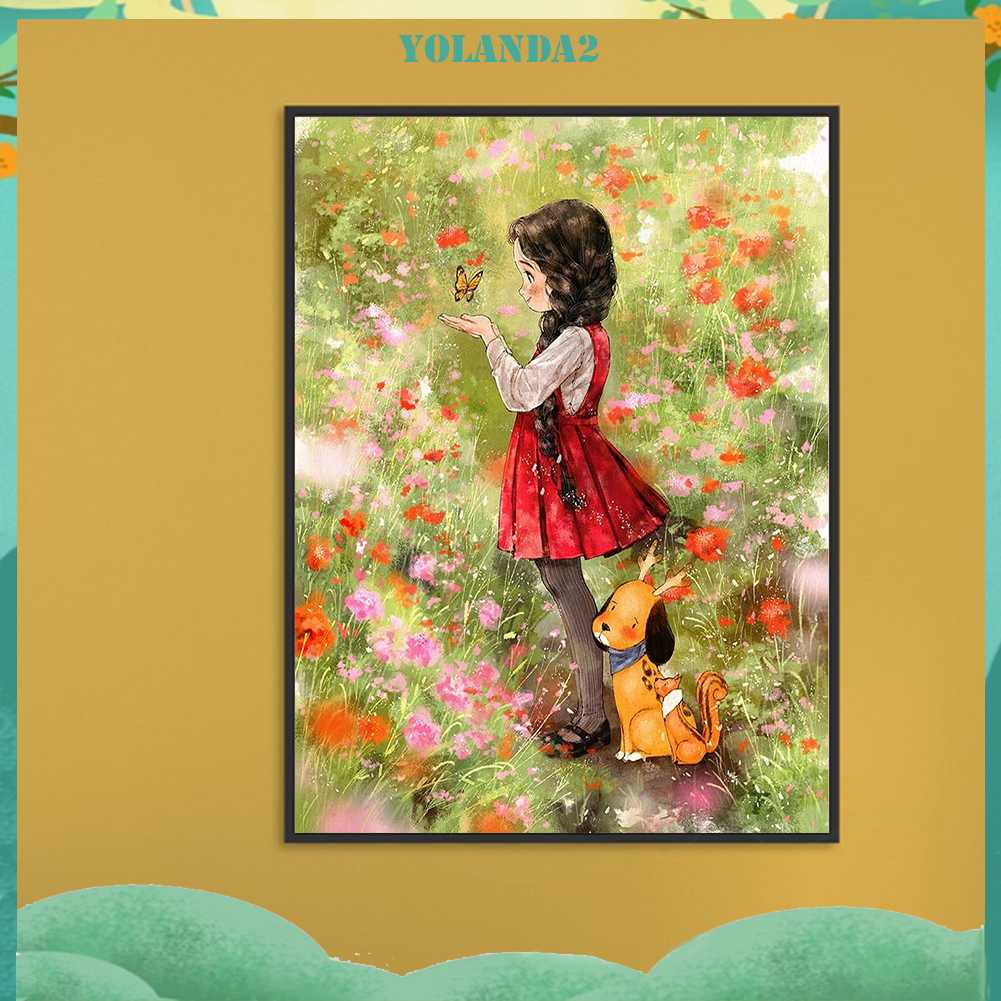 Tranh Đính Đá Kim Cương Toàn Bộ 5D DIY Hình Vẽ Cô Gái Trang Trí Nhà Cửa