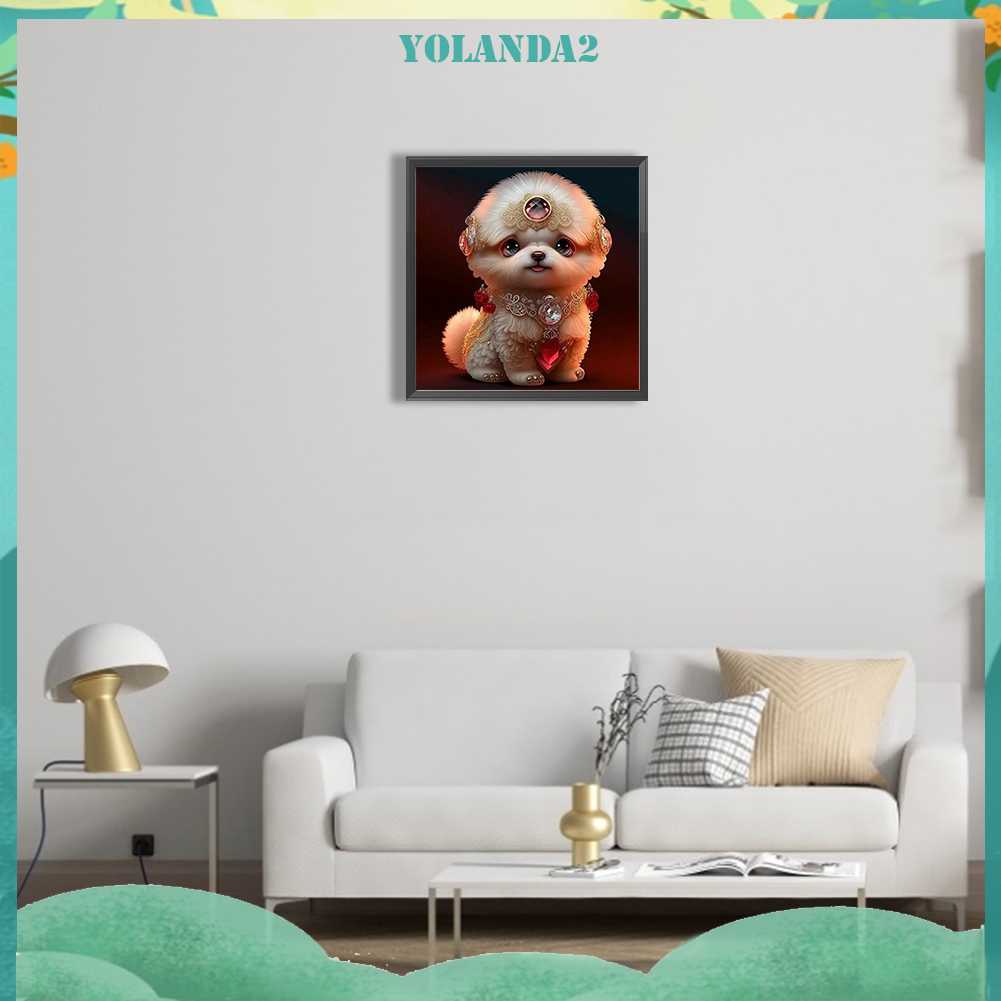 Tranh Đính Đá Kim Cương Toàn Bộ 5D DIY Hình Vẽ Chó Trang Trí Nhà Cửa