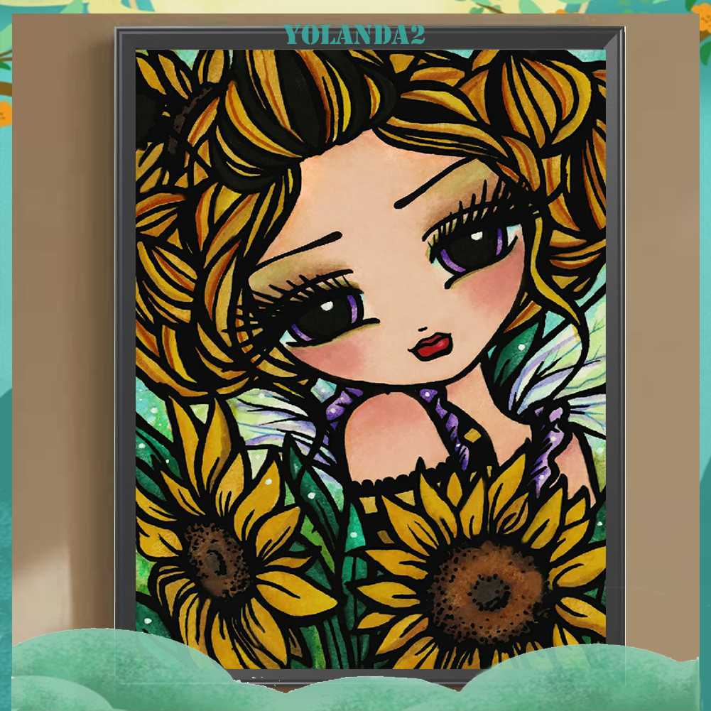 Tranh Đính Đá Kim Cương Toàn Bộ 5D DIY Hình Vẽ Cô Gái Trang Trí Nhà Cửa