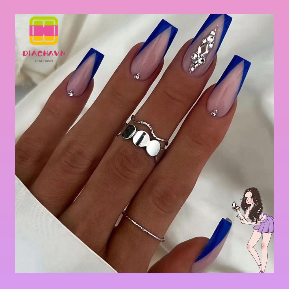 Bộ 24 Móng Tay Giả Che Phủ Toàn Diện Dùng Làm Múa Ba Lê DIY