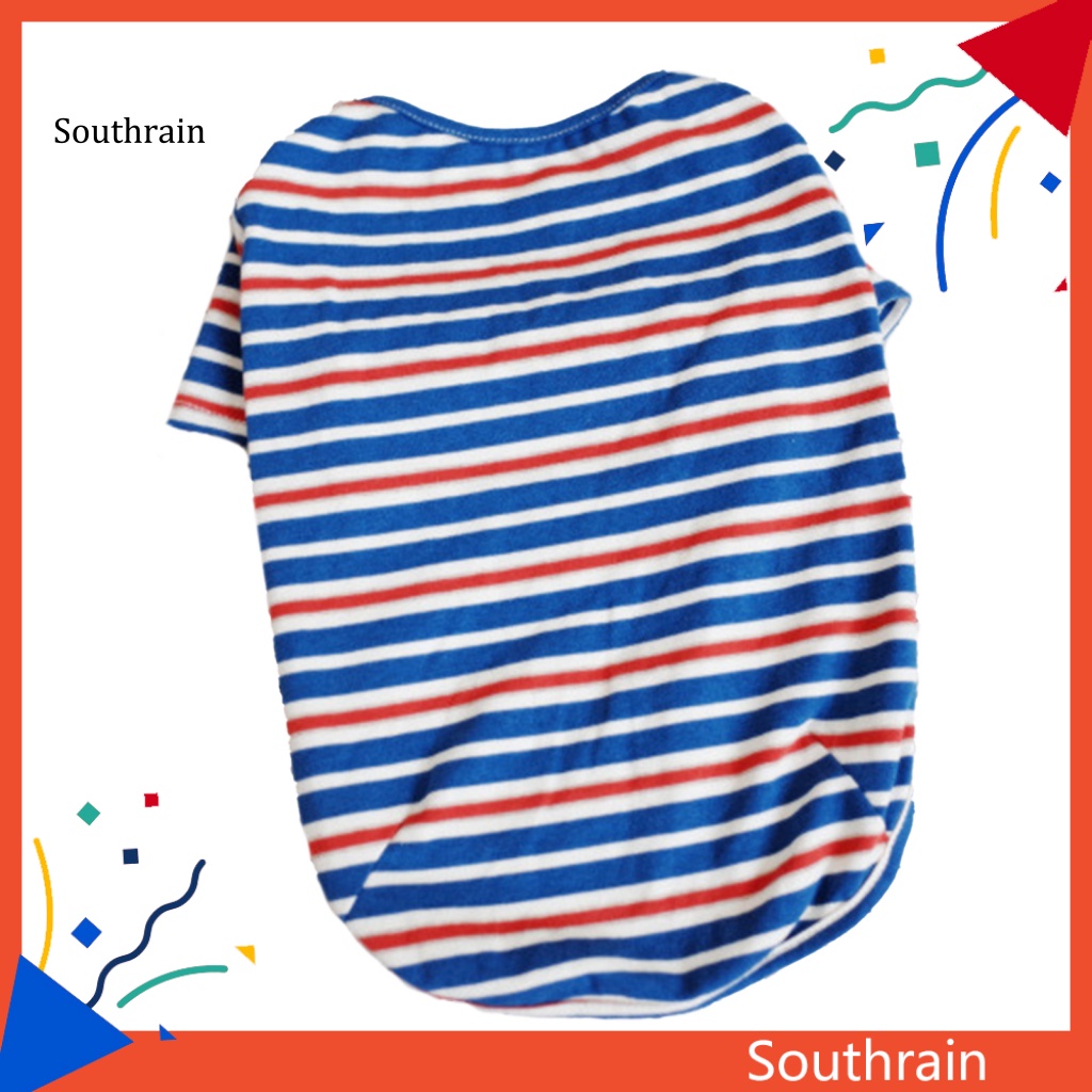 Áo Thun Mỏng Hai Lớp Co Giãn Họa Tiết Sọc Dành Cho Cún Cưng