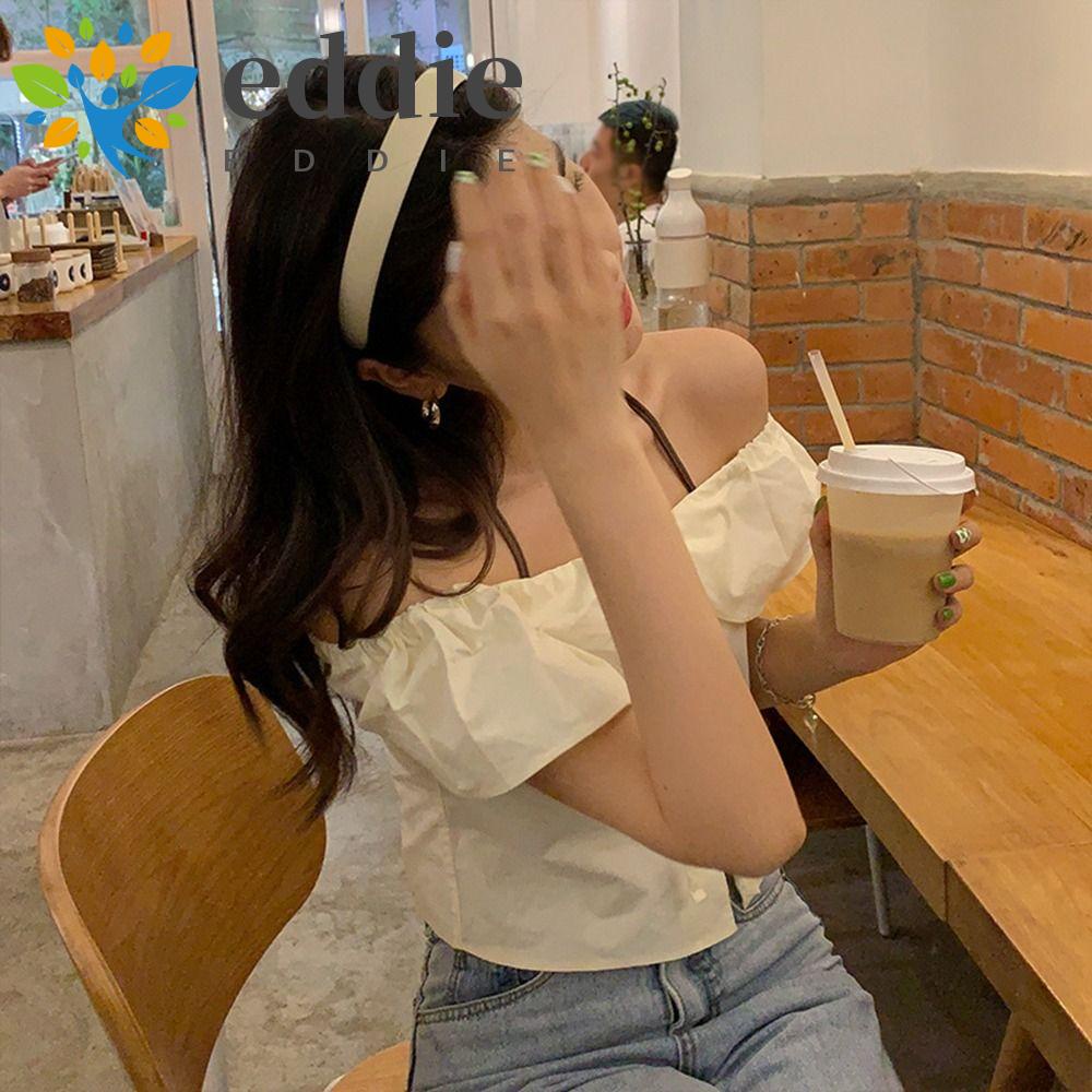 Băng Đô Da PU Mỏng Vành Rộng 26Eddie Kiểu Vintage Hàn Quốc