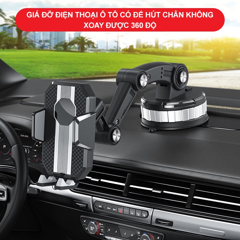Giá Đỡ Điện Thoại Trên Ô Tô Gắn Taplo, Kẹp Điện Thoại Ô Tô Xoay 360 Độ Đa Năng - Sử dụng cho mọi loại điện thoại