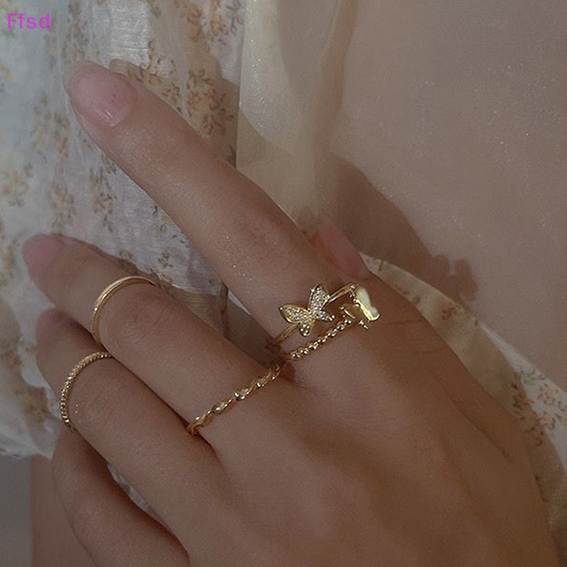 Set 4 Nhẫn Đeo Khớp Ngón Tay Phong Cách Bohemian Thời Trang Cho Nữ