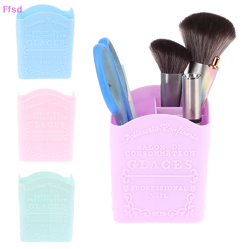 {Ffsd} Hộp 4 Ngăn Đựng Cọ Trang Điểm Sơn Móng Tay Nghệ Thuật * Bán Chạy