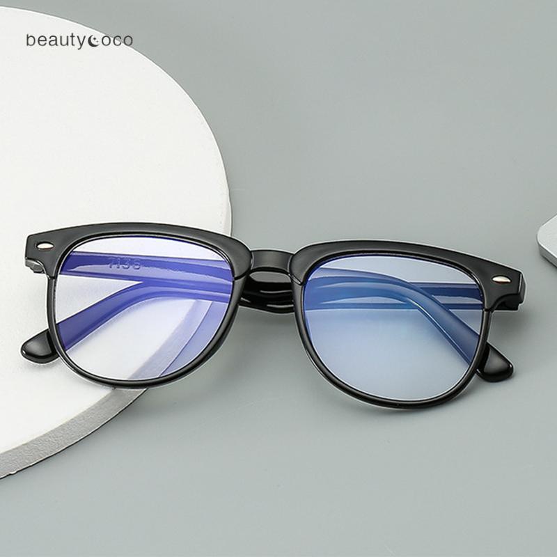 Beautycoco🍊Kính trang trí Kính nữ Máy tính phẳng Kính vuông Khung kính cổ điển