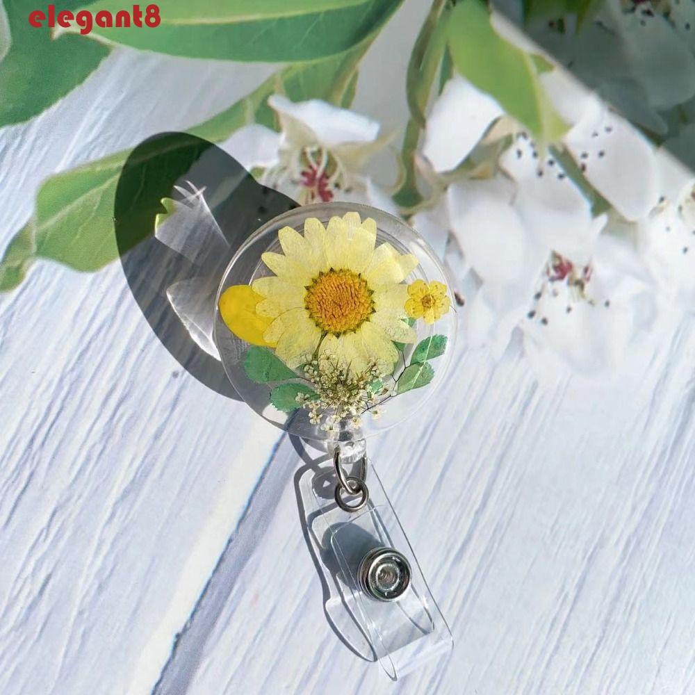 Kẹp Giữ Thẻ ID / Huy Hiệu Bằng Nhựa Trong Suốt Có Thể Thu Gọn Tiện Dụng Giá Đỡ