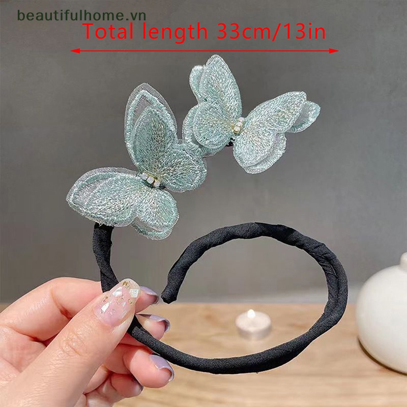 Băng Đô Bện Tóc Hình Bướm DIY Ngọt Ngào Cho Nữ