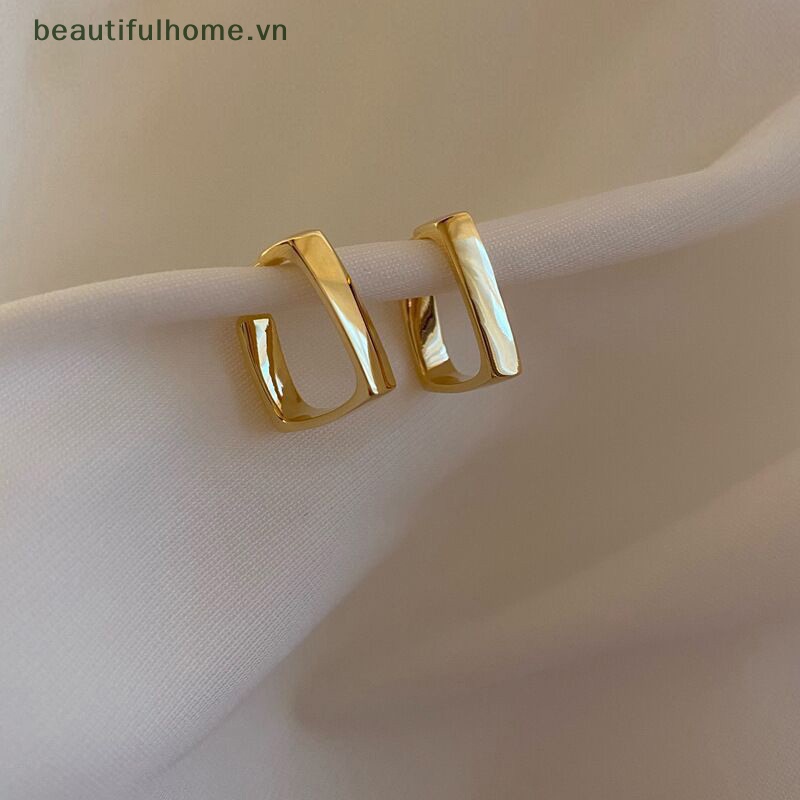 [beautifulhome] Bông Tai Đinh Tán Bằng Thép Không Gỉ Hình Vuông Cá Tính Thời Trang Mới Làm Quà Tặng Sinh Nhật [beauty