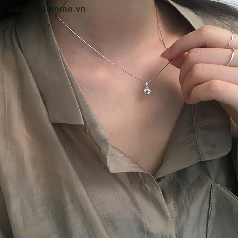 Vòng cổ Mặt Tròn Đính Đá Lấp Lánh Thời Trang Cho Nữ