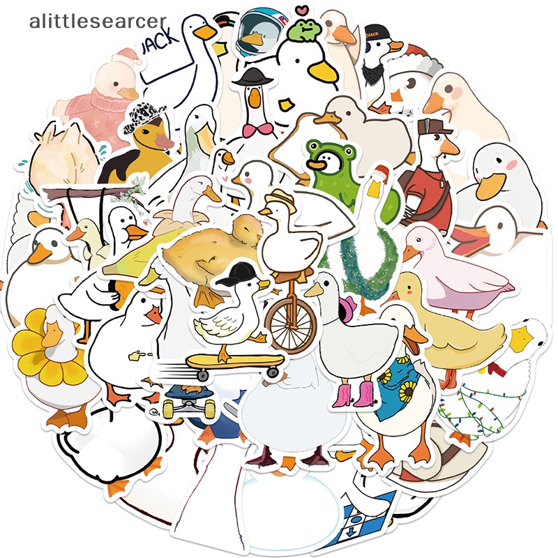 Bộ 50 Miếng Dán Hình Vịt Graffiti Dễ Thương Chống Nước Trang Trí Sổ Tay / Điện Thoại / Hành Lý / Xe Hơi