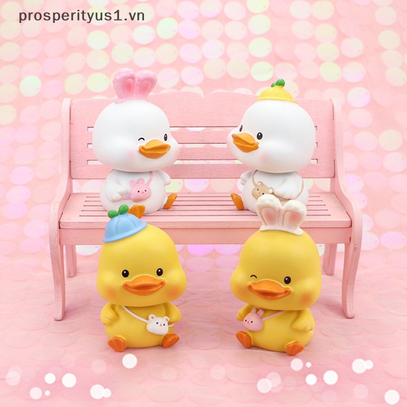 [prosperityus1] Búp Bê Resin Đeo Đầu Chú Vịt Lắc Nơ Dễ Thương Trang Trí Xe Hơi [VN]