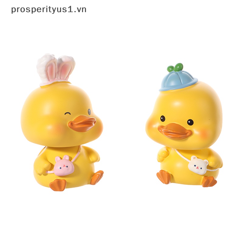 [prosperityus1] Búp Bê Resin Đeo Đầu Chú Vịt Lắc Nơ Dễ Thương Trang Trí Xe Hơi [VN]
